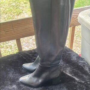 Calvin Klein black leather boots size 7 brand new
